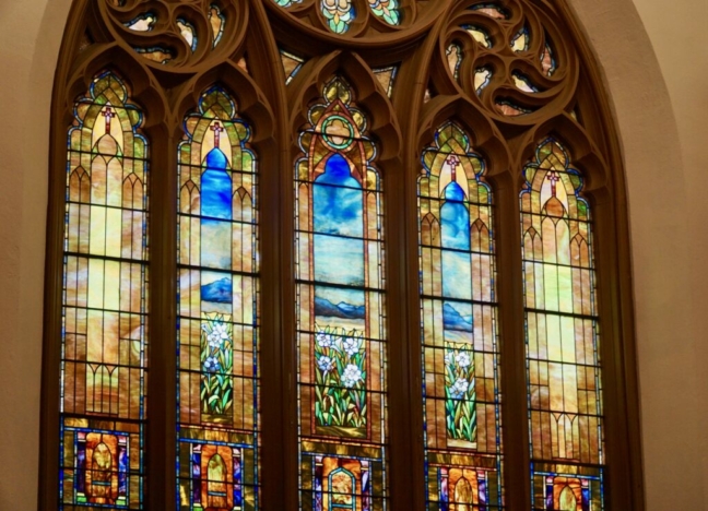 Tiffany windows at First Presbyterian Church in Easton, PA